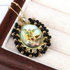Jewelry Copper And Titanium Steel Beads Geometric Style Oval Pendant Ball Bead Chain Necklace With Electroplating