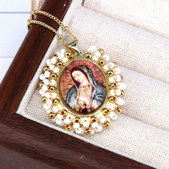 Jewelry Copper And Titanium Steel Beads Geometric Style Oval Pendant Ball Bead Chain Necklace With Electroplating