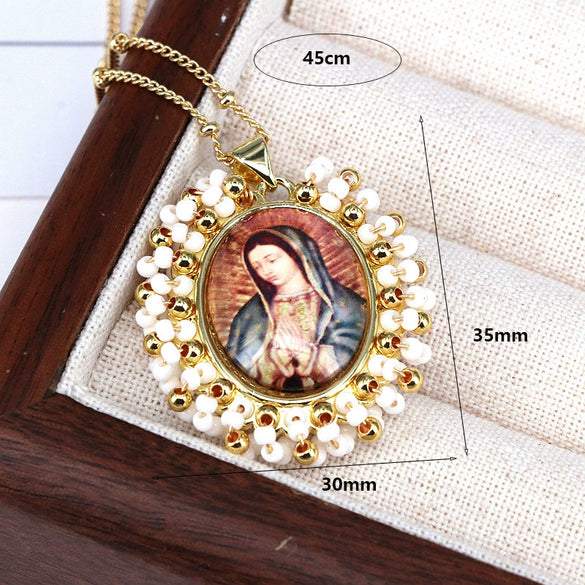 Jewelry Copper And Titanium Steel Beads Geometric Style Oval Pendant Ball Bead Chain Necklace With Electroplating