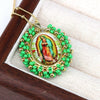 Jewelry Copper And Titanium Steel Beads Geometric Style Oval Pendant Ball Bead Chain Necklace With Electroplating