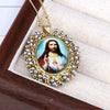 Jewelry Copper And Titanium Steel Beads Geometric Style Oval Pendant Ball Bead Chain Necklace With Electroplating