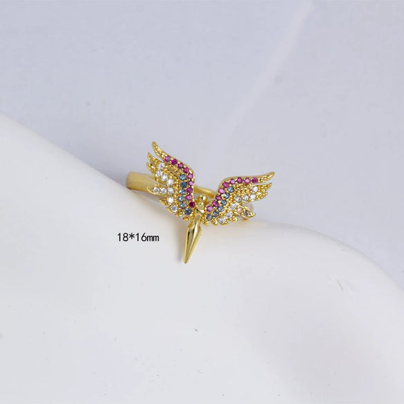 Jewelry Copper Angelshaped Electroplated With Colored Diamonds And Cartoon Characters Design