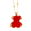 Jewelry Copper Animal Bear Pendant Necklace Goldplated Ochain