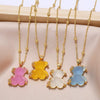 Jewelry Copper Animal Bear Pendant Necklace Goldplated Ochain