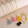 Jewelry Copper Animal Bear Pendant Necklace Goldplated Ochain