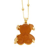 Jewelry Copper Animal Bear Pendant Necklace Goldplated Ochain