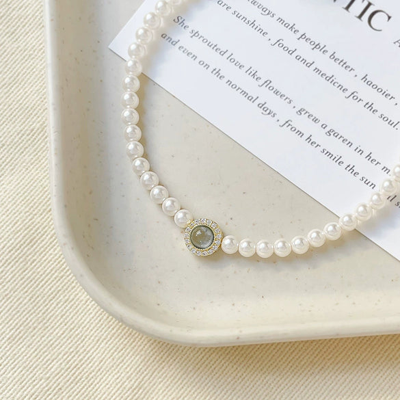 Jewelry Copper Aquamarine Spacer Beads Circle Pattern Electroplating Diy Handmade Bracelet Necklace Beaded Accessories Material