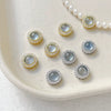 Jewelry Copper Aquamarine Spacer Beads Circle Pattern Electroplating Diy Handmade Bracelet Necklace Beaded Accessories Material