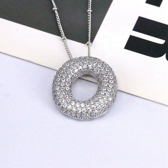 Jewelry Copper Ball Chain Necklace With English Letter Design Hip Hop Style Electroplated