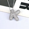 Jewelry Copper Ball Chain Necklace With English Letter Design Hip Hop Style Electroplated