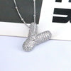 Jewelry Copper Ball Chain Necklace With English Letter Design Hip Hop Style Electroplated