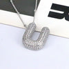 Jewelry Copper Ball Chain Necklace With English Letter Design Hip Hop Style Electroplated