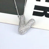 Jewelry Copper Ball Chain Necklace With English Letter Design Hip Hop Style Electroplated