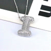Jewelry Copper Ball Chain Necklace With English Letter Design Hip Hop Style Electroplated