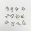 Jewelry Copper Bead Buckle Pendant With Twelve Constellations Pattern Electroplated For Diy Necklace And Earrings