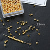 Jewelry Copper Beads With Gold Electroplating And Line Pattern For Necklace Earrings Accessories Materials