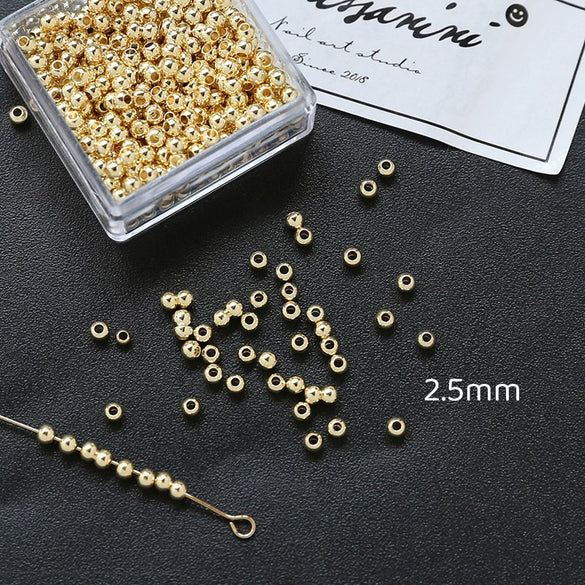 Jewelry Copper Beads With Gold Electroplating And Line Pattern For Necklace Earrings Accessories Materials