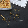 Jewelry Copper Beads With Gold Electroplating And Line Pattern For Necklace Earrings Accessories Materials