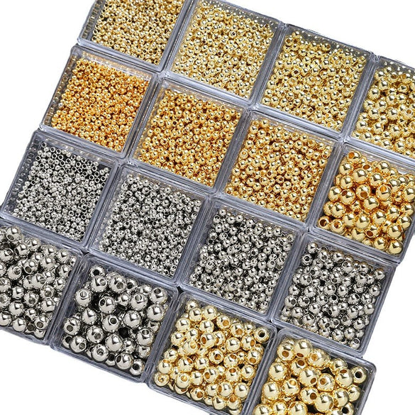 Jewelry Copper Beads With Gold Electroplating And Line Pattern For Necklace Earrings Accessories Materials