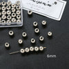 Jewelry Copper Beads With Gold Electroplating And Line Pattern For Necklace Earrings Accessories Materials