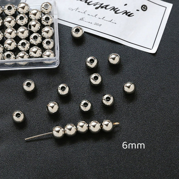 Jewelry Copper Beads With Gold Electroplating And Line Pattern For Necklace Earrings Accessories Materials