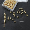 Jewelry Copper Beads With Gold Electroplating And Line Pattern For Necklace Earrings Accessories Materials