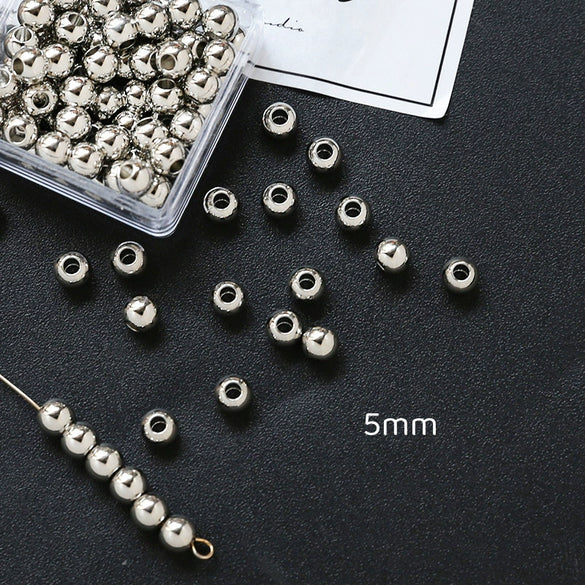 Jewelry Copper Beads With Gold Electroplating And Line Pattern For Necklace Earrings Accessories Materials