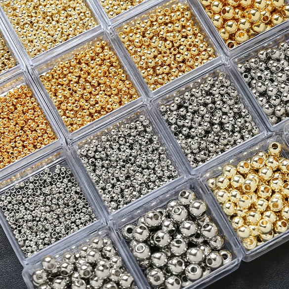 Jewelry Copper Beads With Gold Electroplating And Line Pattern For Necklace Earrings Accessories Materials