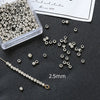 Jewelry Copper Beads With Gold Electroplating And Line Pattern For Necklace Earrings Accessories Materials