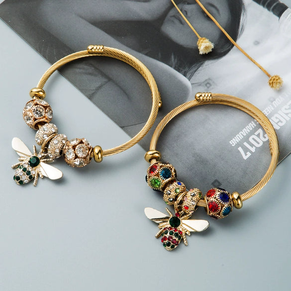 Jewelry Copper Bees Bracelet Electroplating Style