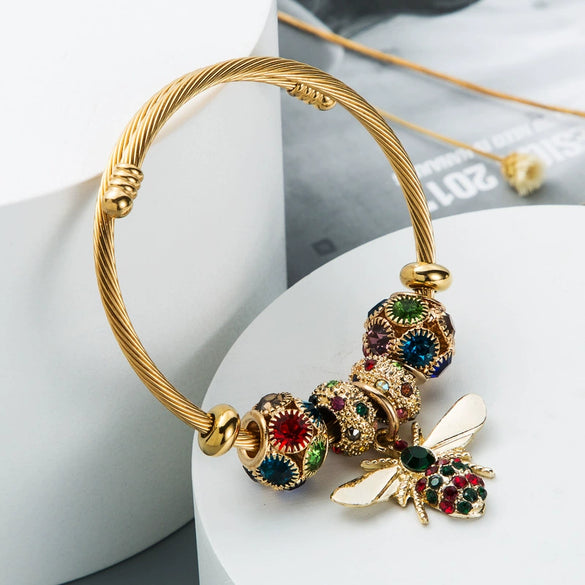 Jewelry Copper Bees Bracelet Electroplating Style