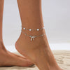 Jewelry Copper Bow Pendant Anklet Simple Style