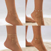Jewelry Copper Bow Pendant Anklet Simple Style