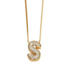 Jewelry Copper Box Chain English Alphabet Zircon Gold Plated Necklace Set Simple Style