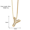 Jewelry Copper Box Chain English Alphabet Zircon Gold Plated Necklace Set Simple Style