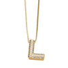 Jewelry Copper Box Chain English Alphabet Zircon Gold Plated Necklace Set Simple Style