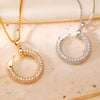 Jewelry Copper Box Chain Necklace With Ushape Geometric Pattern And Diamond Design For Women
