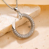 Jewelry Copper Box Chain Necklace With Ushape Geometric Pattern And Diamond Design For Women