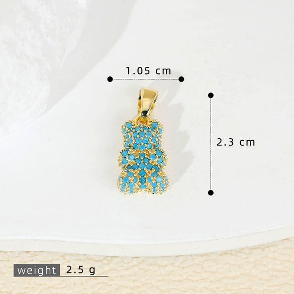 Jewelry Copper Cartoon Animals Zodiac Gummy Bear Pendant Earrings Electroplating Accessories