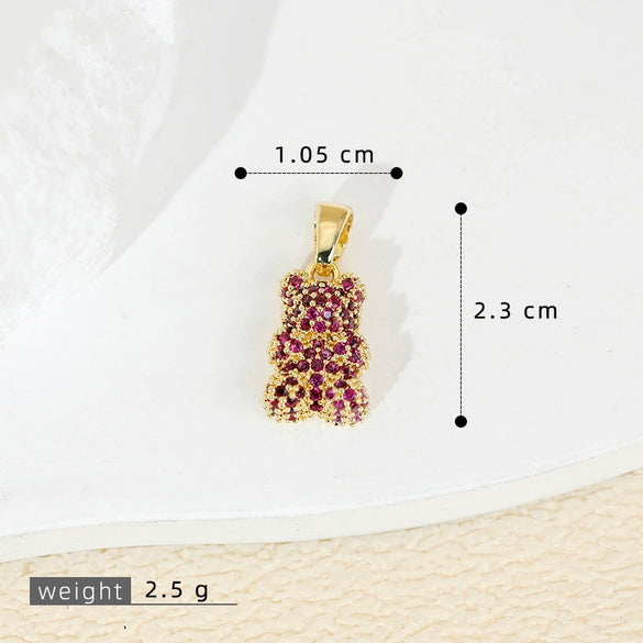 Jewelry Copper Cartoon Animals Zodiac Gummy Bear Pendant Earrings Electroplating Accessories