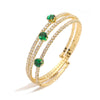 Jewelry Copper Color Diamond Irregular Multilayer Bracelet Light Luxury Zirconia Design