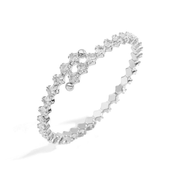 Jewelry Copper Color Diamond Irregular Multilayer Bracelet Light Luxury Zirconia Design