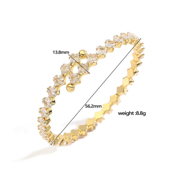 Jewelry Copper Color Diamond Irregular Multilayer Bracelet Light Luxury Zirconia Design