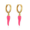 Jewelry Copper Colorful Sshaped Pepper Earrings Geometric Dripping Oil Style