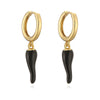 Jewelry Copper Colorful Sshaped Pepper Earrings Geometric Dripping Oil Style