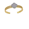 Jewelry Copper Cshaped Fourleaf Clover Twocolor Plating Zirconia Light Luxury