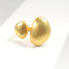 Jewelry Copper Double Oval Asymmetrical Curvature Geometric Ring Electroplated Brushed