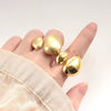 Jewelry Copper Double Oval Asymmetrical Curvature Geometric Ring Electroplated Brushed