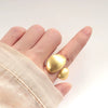 Jewelry Copper Double Oval Asymmetrical Curvature Geometric Ring Electroplated Brushed