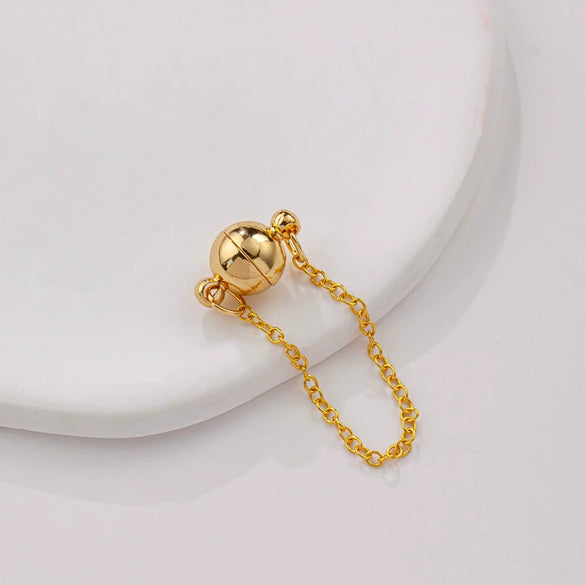 Jewelry Copper Electroplated Magnetic Buckle With Chain For Bracelet And Necklace